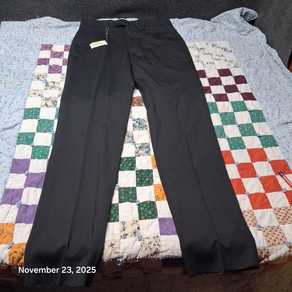St. Croix Dress Pants Onyx Marl Made in Italy Unhemmed Size 36 Regular - Picture 3 of 13
